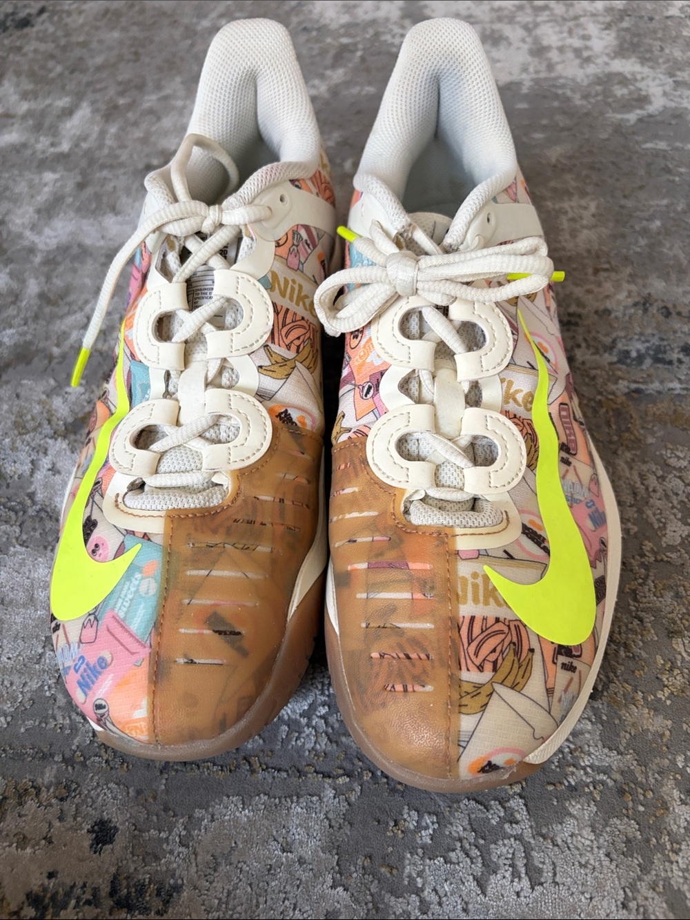 Nike Naomi Osaka Multicolor Graphic Sneakers with Neon Yellow Swoosh